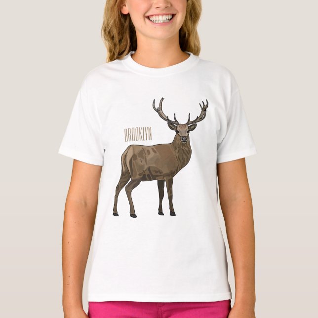 illustration av hjortens tecknad t shirt (Framsida)
