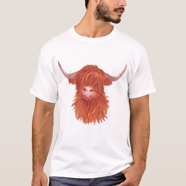 Illustration av högland   t shirt (Framsida)