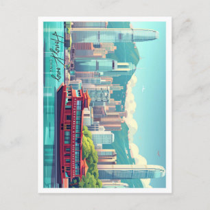 illustration av Hongkongs China Art Travel Ställe Vykort
