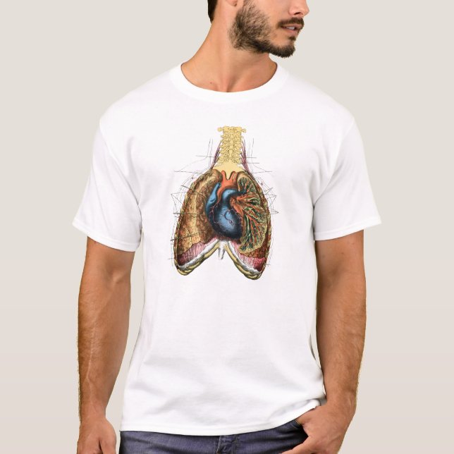 Illustration av humant hjärta och lungor t shirt (Framsida)