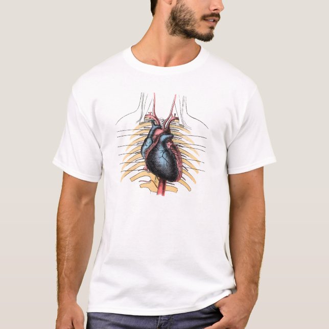 Illustration av humant hjärtanatomi t shirt (Framsida)