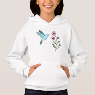 Illustration av hummingbird and Rosa Blommigt T Shirt