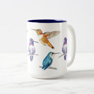 Illustration av Hummingbird Trio Två-Tonad Mugg