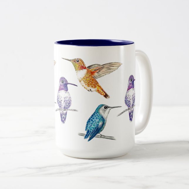 Illustration av Hummingbird Trio Två-Tonad Mugg (Framsida höger)