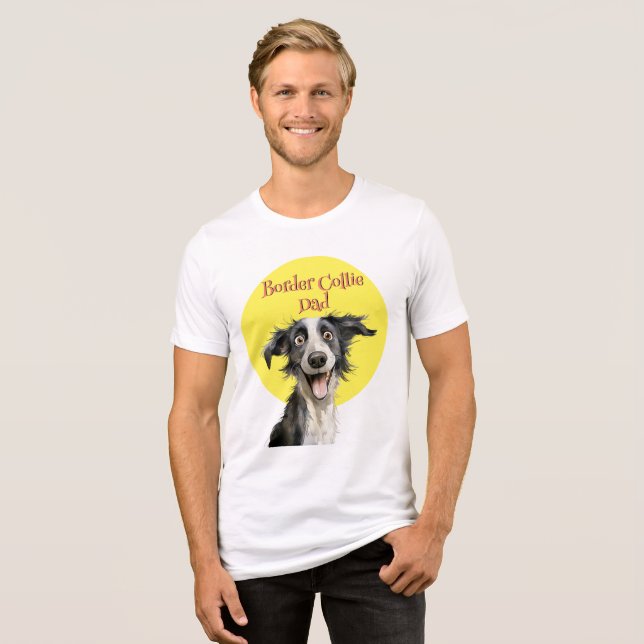 Illustration av Hund från Funny Gräns Collie Pappa T Shirt (Framsida Full)