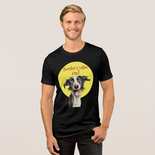 Illustration av Hund från Funny Gräns Collie Pappa T Shirt (Framsida Full)