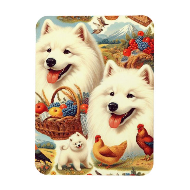 Illustration av Hund med vintage Magnet (Vertikal)
