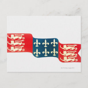 Illustration av hundra år Krig Flagga med Vykort