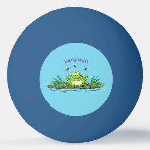 illustration av hungrig grodlans tecknad för grön pingisboll