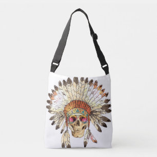 Illustration av inhemsk amerikansk Skull Mode Axelväska
