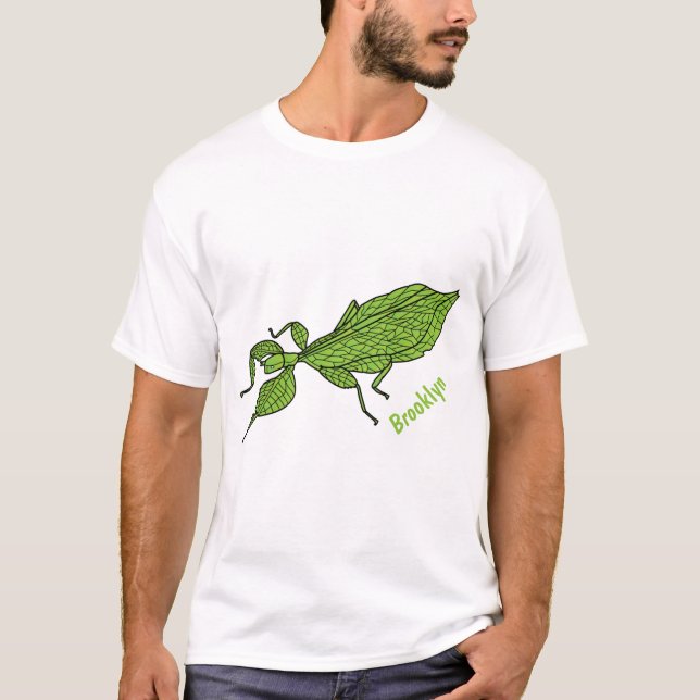 illustration av insekten för grönt av tecknaden lö t shirt (Framsida)