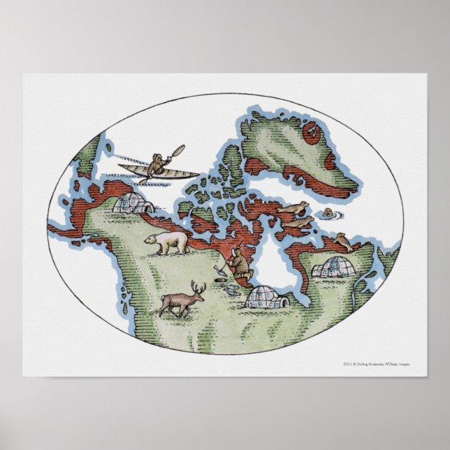 Illustration av Inuitterritoriet Poster (Framsidan)