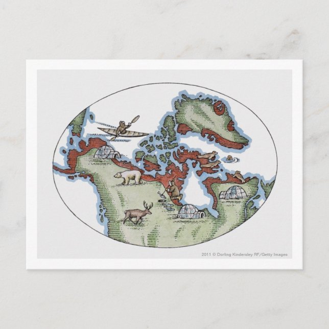 Illustration av Inuitterritoriet Vykort (Framsida)