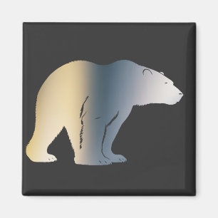 Illustration av isbjörnens vilda natur i silhuett magnet