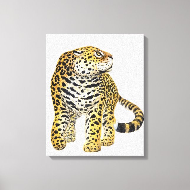 Illustration av Jaguar med huvud i profil Canvastryck (Framsida)