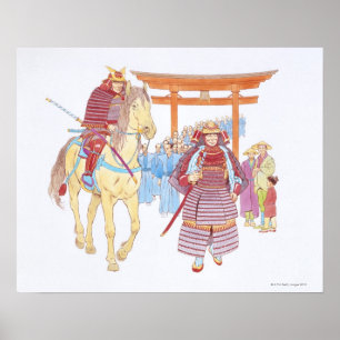 Illustration av japanskt leda för Samurai Poster