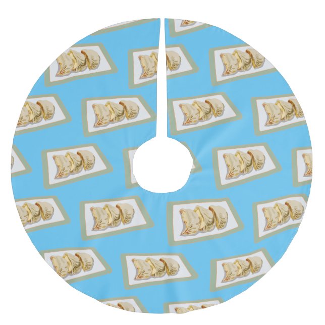 illustration av Jiaozi/kinesisk tecknad av dumplin Julgransmatta Borstad Polyester (Framsidan)