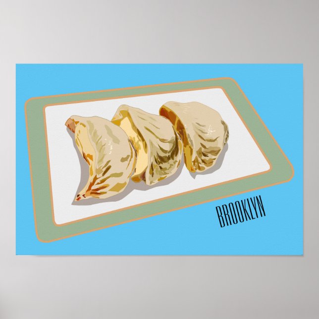 illustration av Jiaozi/kinesisk tecknad av dumplin Poster (Framsidan)