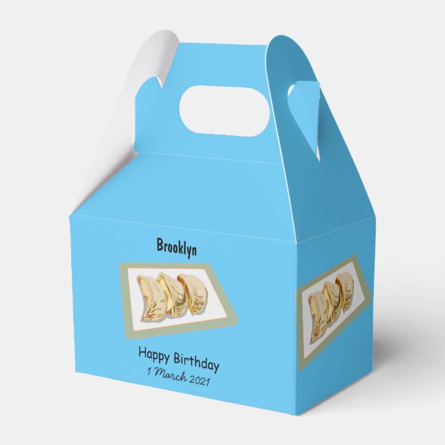 illustration av Jiaozi/kinesisk tecknad av dumplin Presentaskar (Framsidan Sidan)