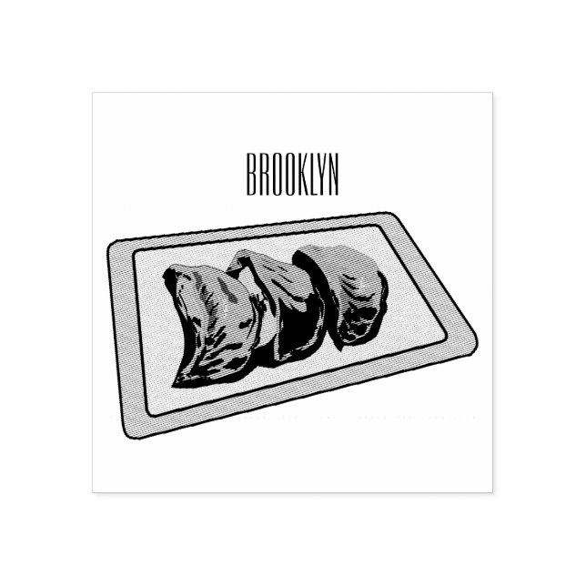 illustration av Jiaozi/kinesisk tecknad av dumplin Stämpel (Tryck)