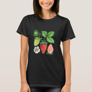 Illustration av jordgubbens vattenfärg t shirt