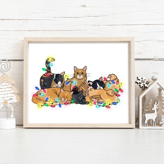Illustration av julklappar och kycklingar poster (Skapare uppladdad)