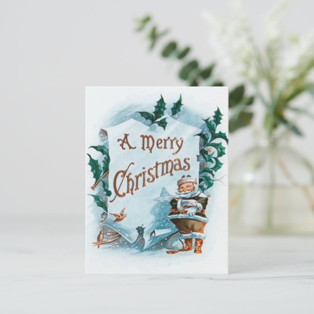 Illustration av Jultomten Helg Vykort (Stående Fram)