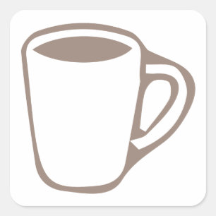 Illustration av kaffe Mugg Fyrkantigt Klistermärke