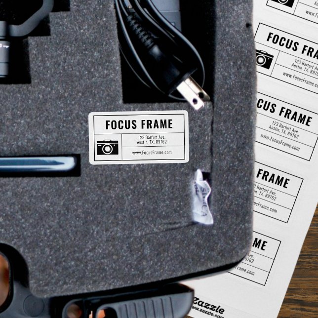 Illustration av kameramönfoto Adress Adressetikett (Skapare uppladdad)