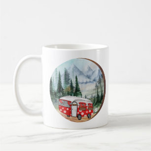 Illustration av Kamper i bergsområdet Äventyr Kaffemugg