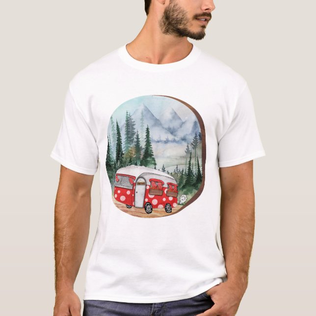 Illustration av Kamper i bergsområdet Äventyr T Shirt (Framsida)