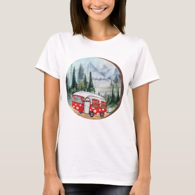 Illustration av Kamper i bergsområdet Äventyr T Shirt (Framsida)