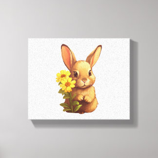 illustration av kanin i tecknad canvastryck
