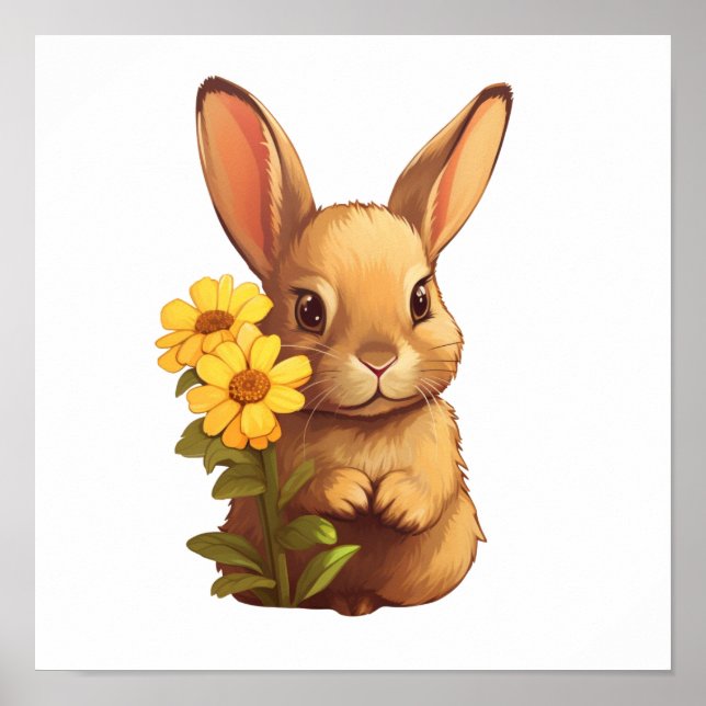 illustration av kanin i tecknad poster (Framsidan)