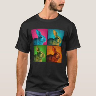 Illustration av kanin Pop Färgbildande djur Kvinno T Shirt