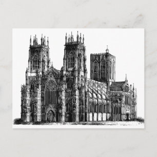 Illustration av katedral vykort