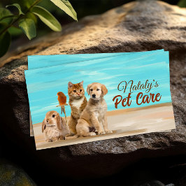 Illustration av katt, Hund, kanin och kanin Visitkort