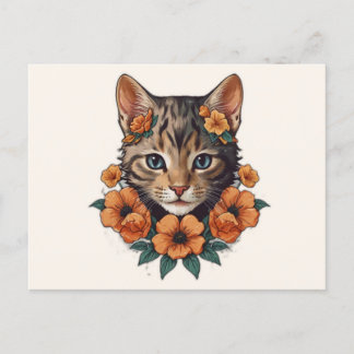 illustration av kattens fantasi vykort