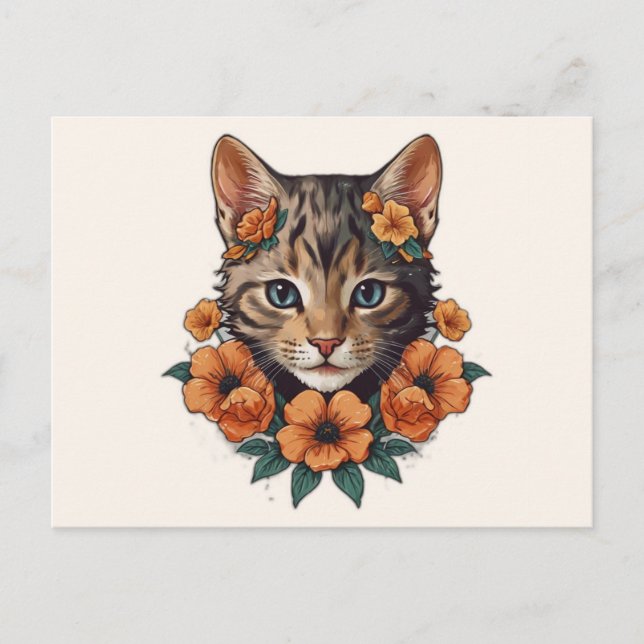 illustration av kattens fantasi vykort (Framsida)