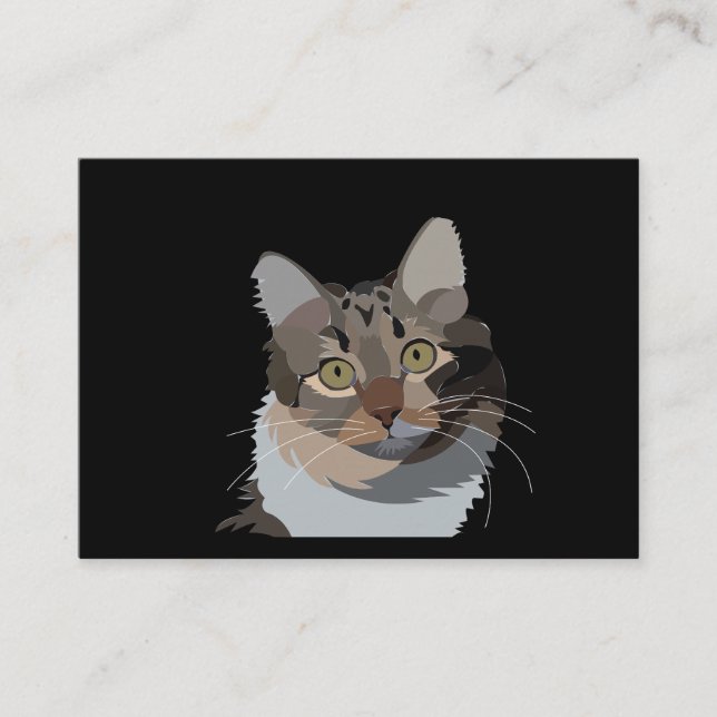Illustration av kattpäls av katt- och fodersällska visitkort (Framsida)
