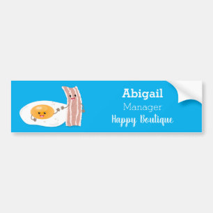 illustration av kawaiiägg och tecknad av bacon bildekal
