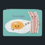 illustration av kawaiiägg och tecknad av bacon iPad mini skydd<br><div class="desc">Bästa vänner som ägg och bacon håller ihop! Vi har våra söta frukost-målningar i den vackra tecknaden stil!</div>
