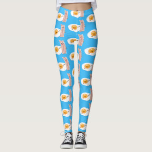 illustration av kawaiiägg och tecknad av bacon leggings