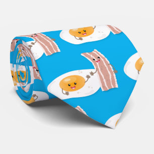illustration av kawaiiägg och tecknad av bacon slips