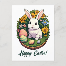 Illustration av klassisk Påskhare. Glad påsk! Helg Vykort