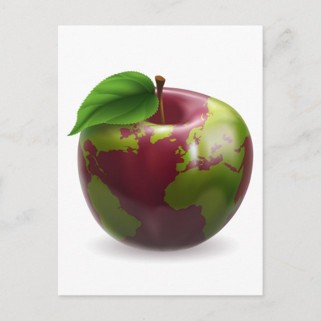Illustration av konceptet Globe Apple Vykort (Framsida)