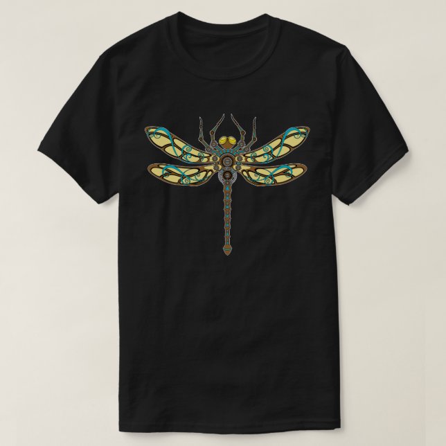 Illustration av kopparmetri Dragonfly T Shirt (Design framsida)