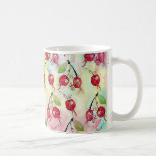 illustration av körsbär med coola mönster kaffemugg