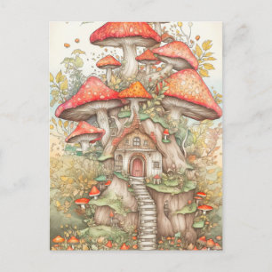 Illustration av Kreativet Mushroom Village Vykort