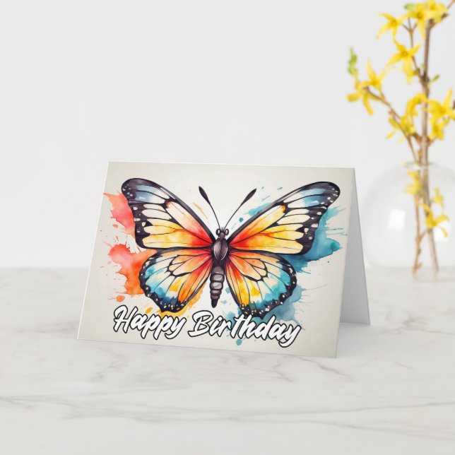 Illustration av kreativets Retro Butterfly-illustr Kort (Gul blomma)